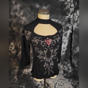 Harley Davidson turtleneck/open neck sweater.